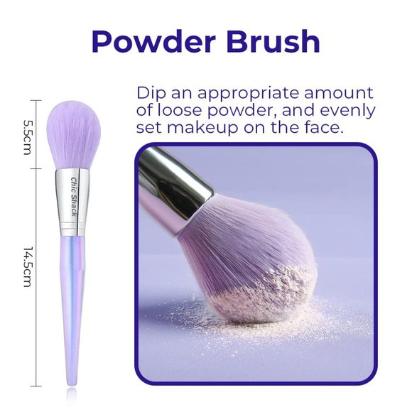 Crystal Aurora Everyday Face Powder Concealers Blush Eyeshadow Makeup Brush Set - Picture 2 of 8